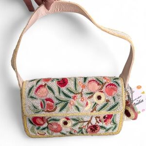 Made in India Peach Beaded Bag